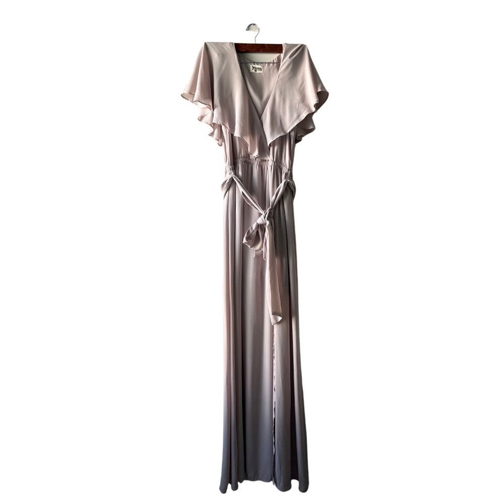 MUMU bridesmaid long dress cream sandy color‎ size M